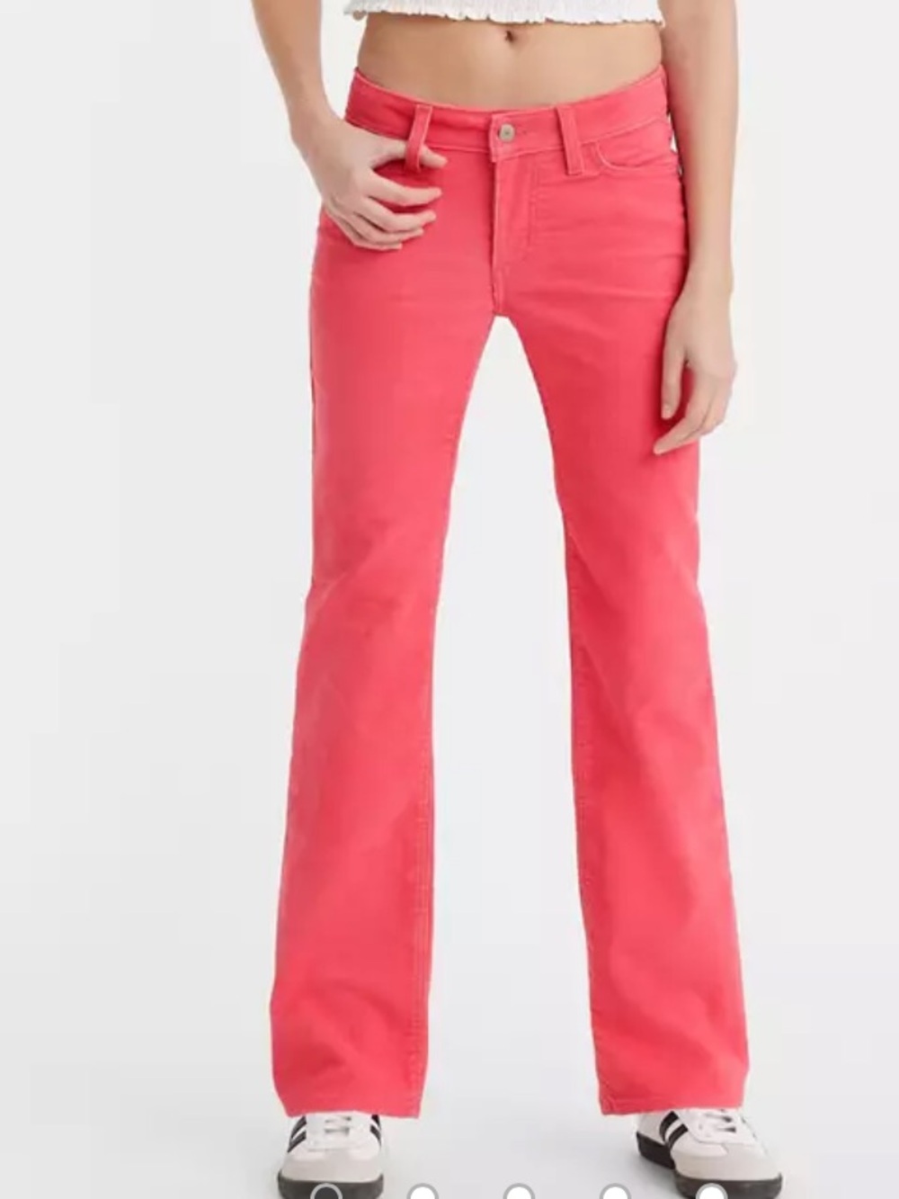 Levi's Coral Pink Corduroy Superlow Bootcut Jeans
